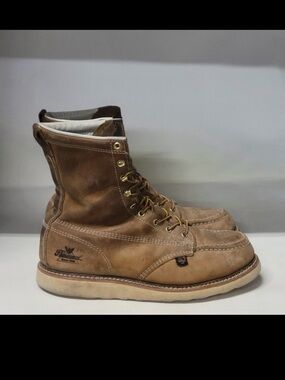 Brown Moc Toe Work Boots - Men